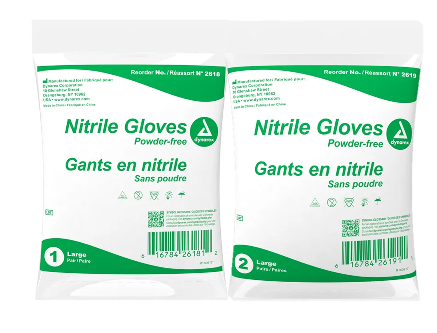 Dynarex Bagged Nitrile Gloves